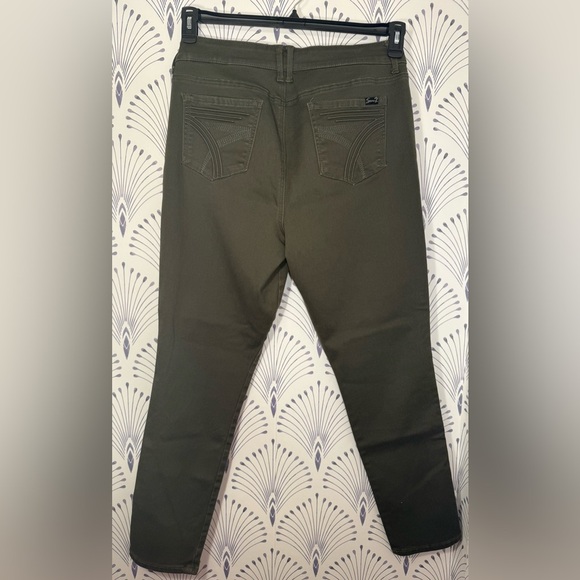 Slim Fit Green Jeans with Stretch Fabric - Picture 5 of 5